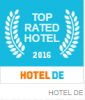 Logo Top Rated Hotel 2016 von Hotel.de